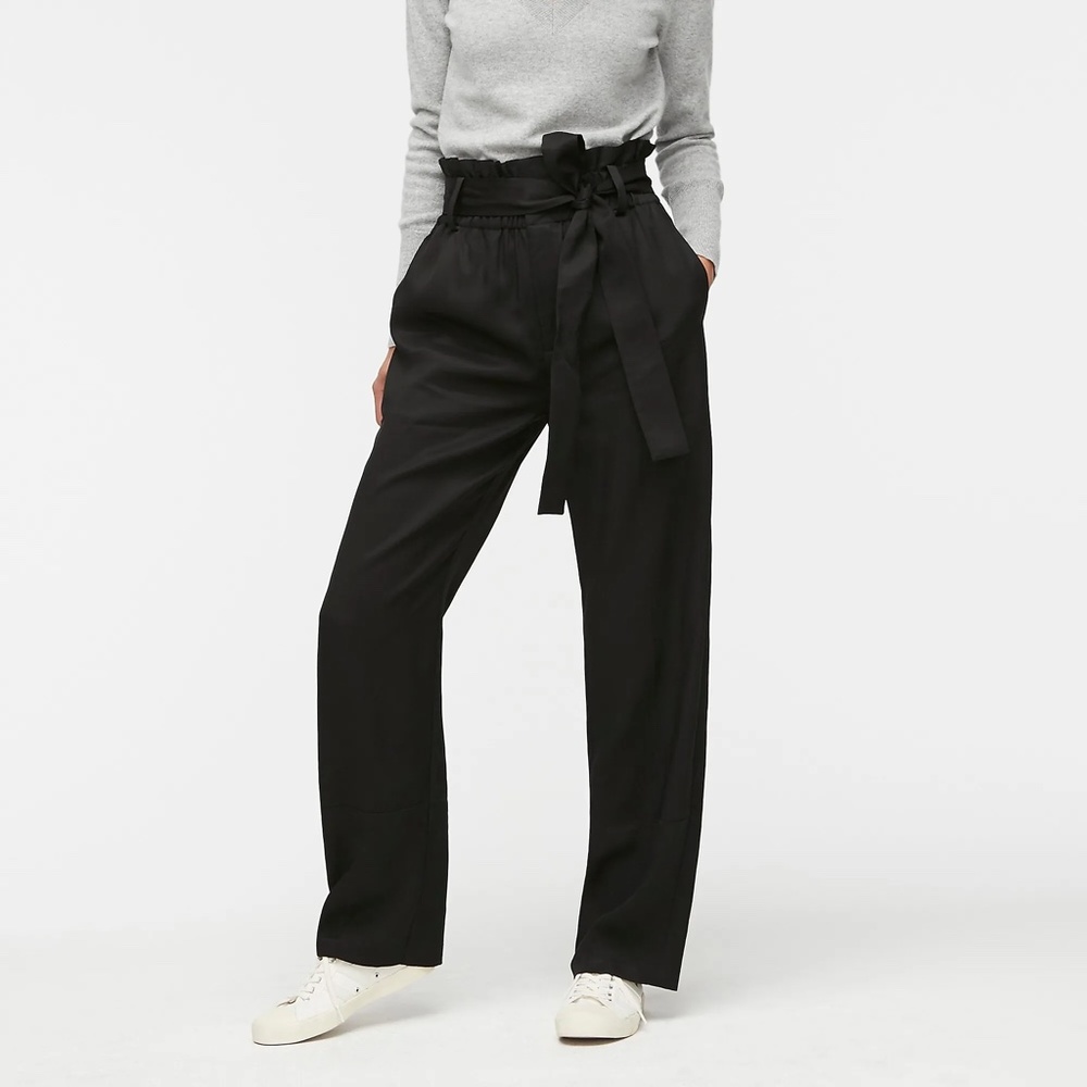 J. Crew High-Waisted Tie Pants